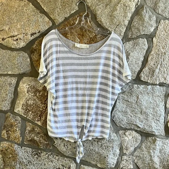 Vintage Hanana | Tops | Vintage Hanana Est 954 Stripe Mesh Top